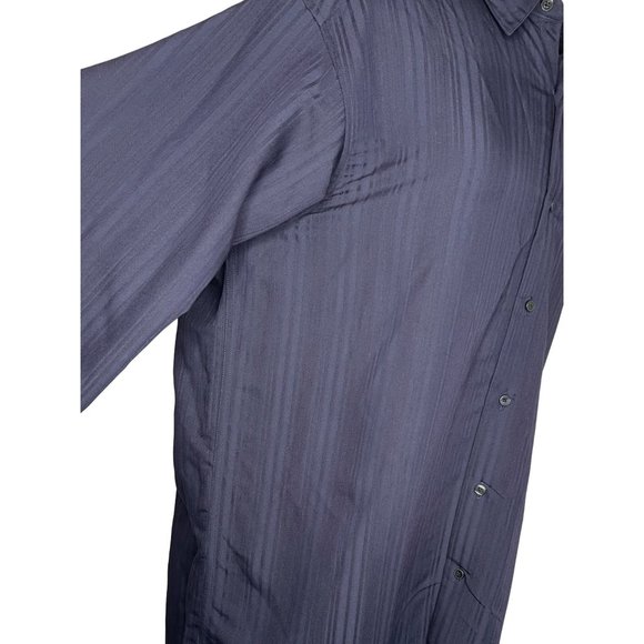 NWT Axcess A Claiborne Co Men’s XL dress shirt blue pinstripes collar button dow - Picture 10 of 16